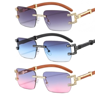 Firkantet rammefri solbrille 